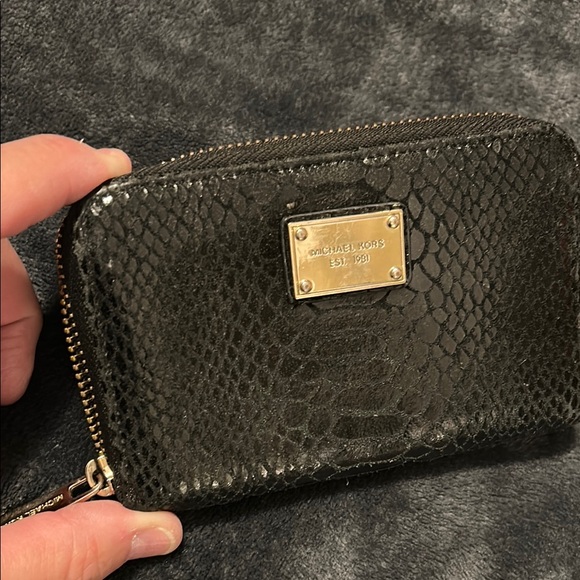 Michael Kors Handbags - Michael Kors Black Snakeskin Wallet